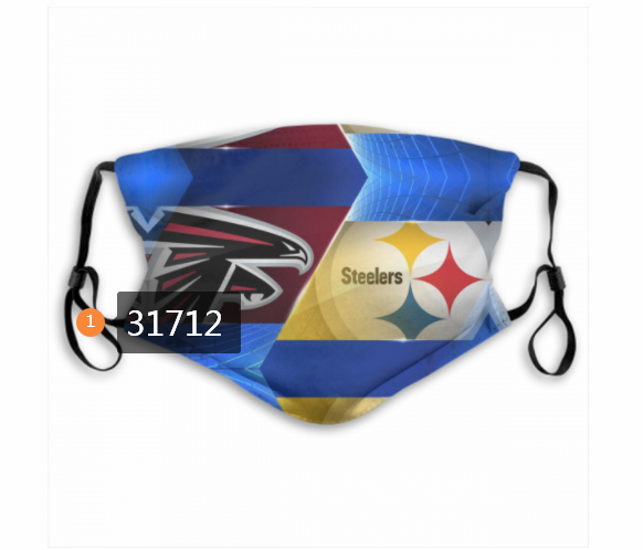 2020 NFL Pittsburgh Steelers 2607 Dust mask with filter->nfl dust mask->Sports Accessory